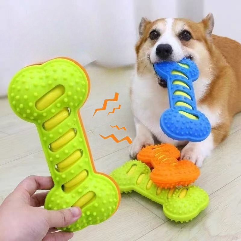 Pet Dog Chew Toys Rubber Bone  - Indestructible Dog Chew Toy ulasan dan harga