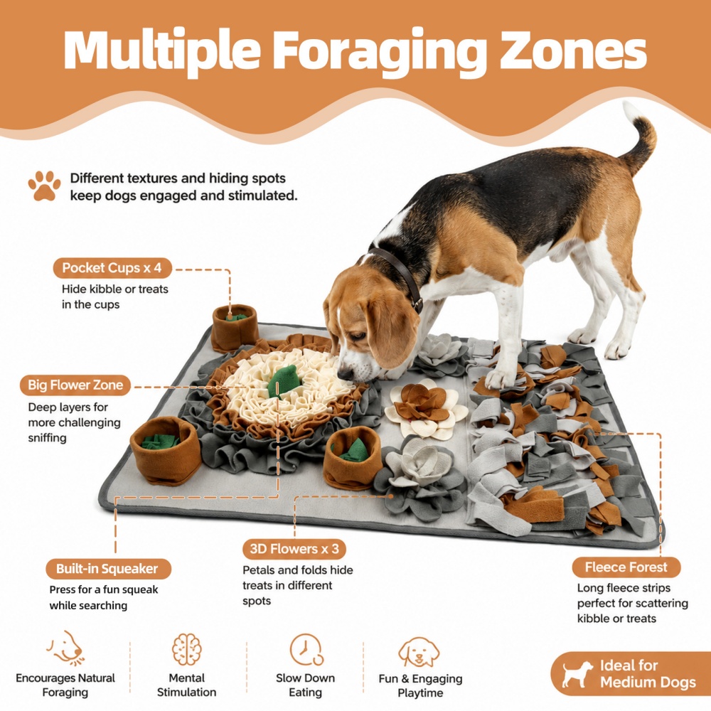 Multi-Layer Food Hiding Design - Snuffle Mat For Dogs ulasan dan harga