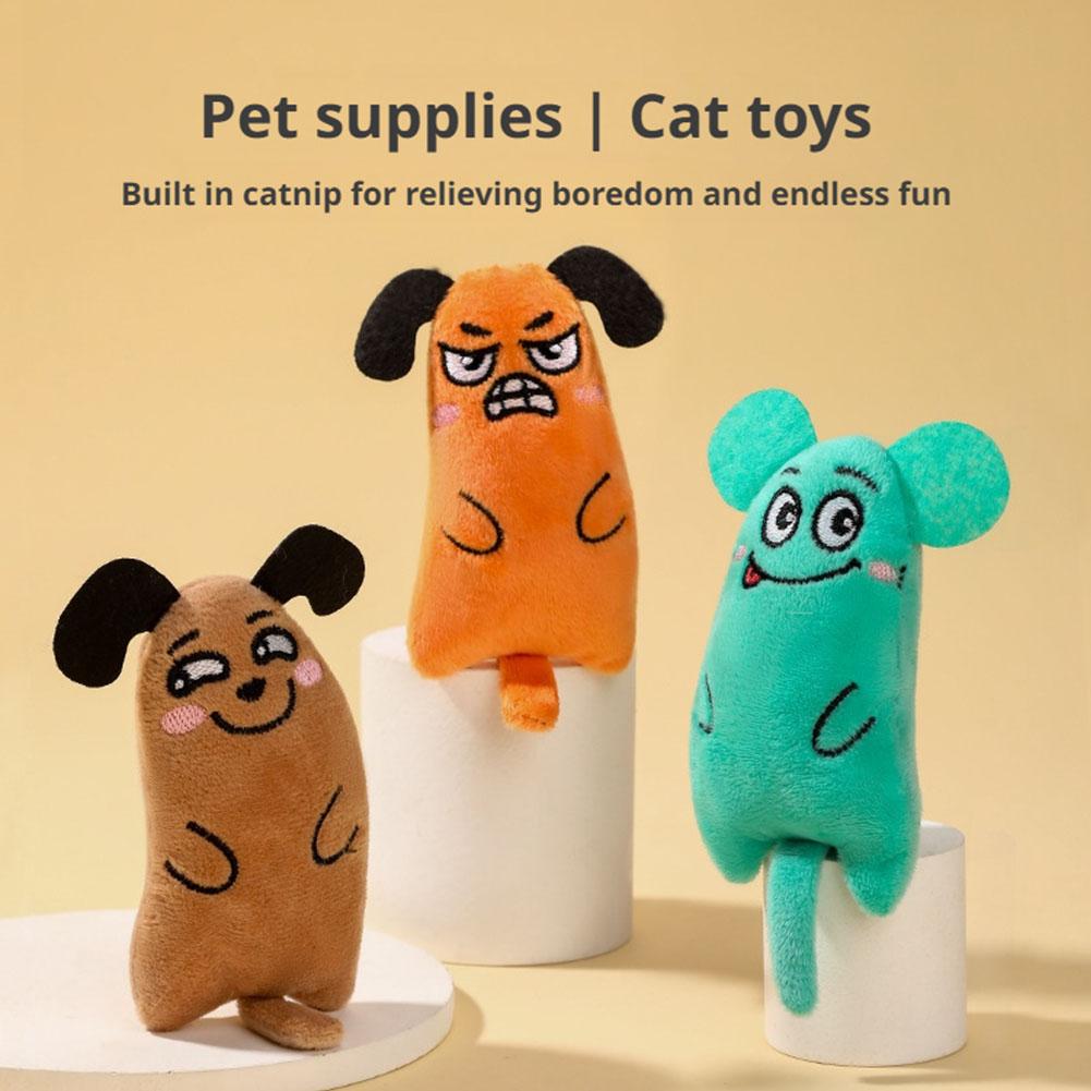 Cartoon Expression Cat Toys Pl - Catnip Interactive Plush Mouse ulasan dan harga