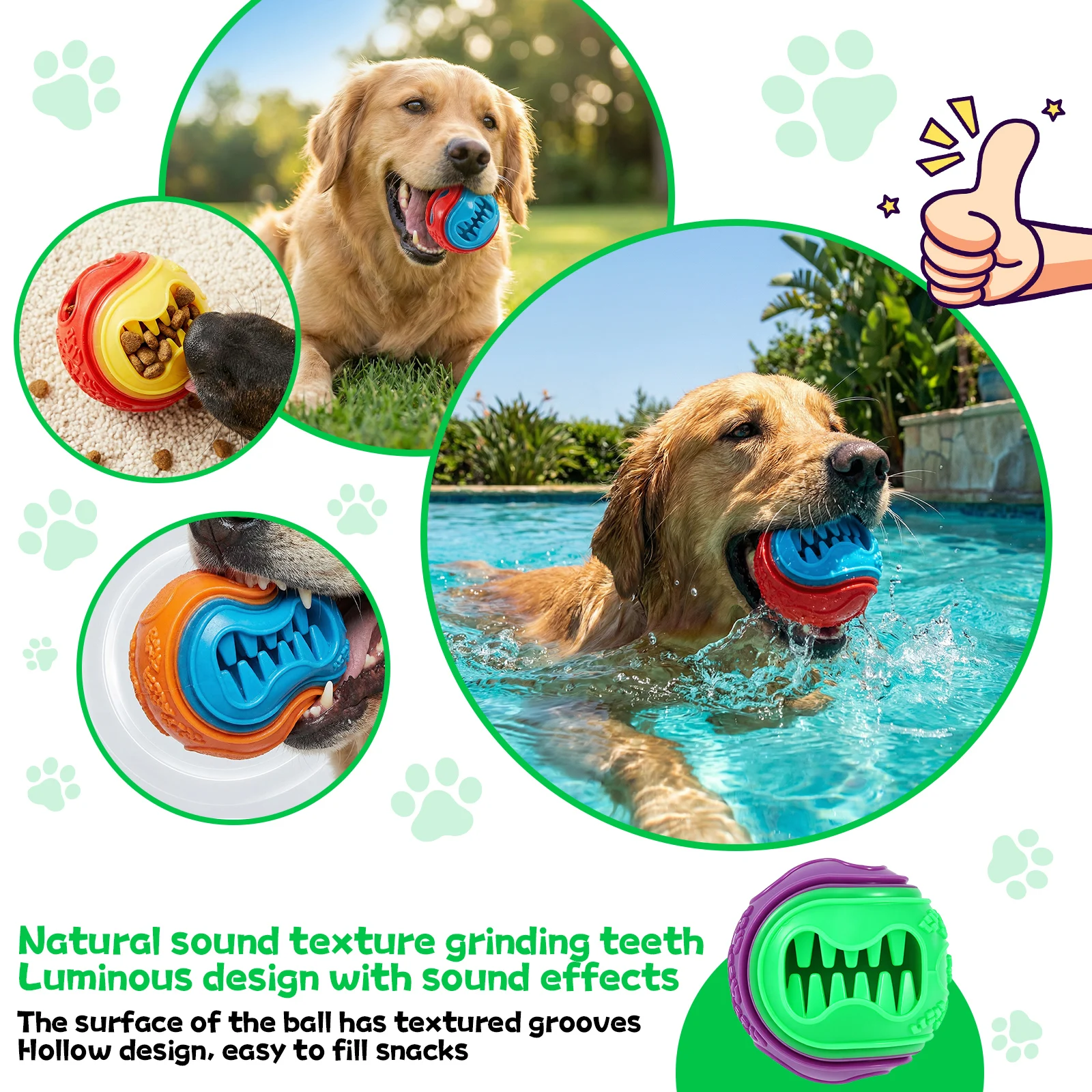 6Pcs Interactive Dog Food Ball - Rubber Treat Dispensing Dog Toy ulasan dan harga