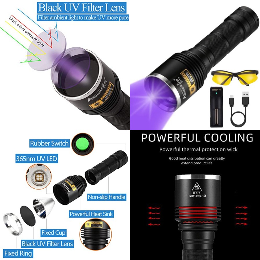SV13 15W 365nm UV Flashlight R - Pet Beds ulasan dan harga